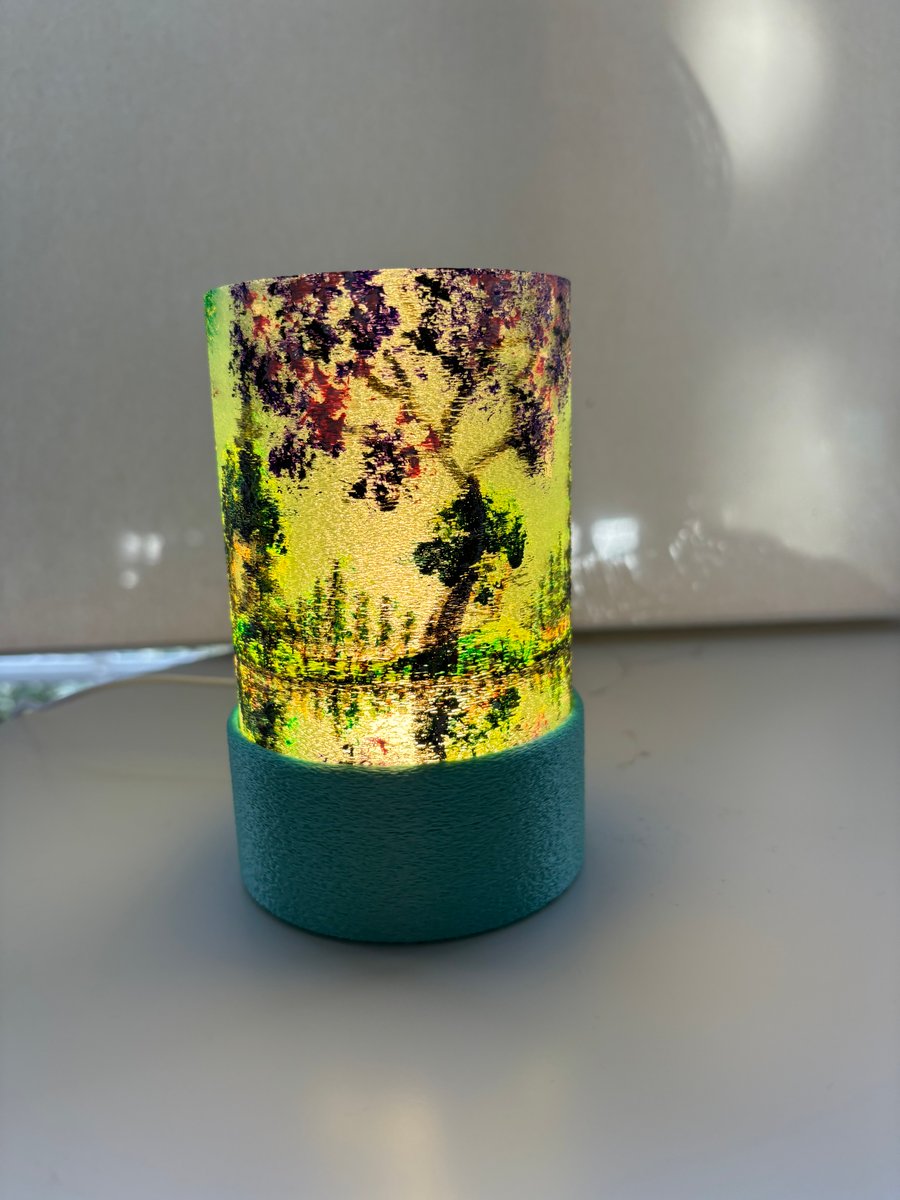 A hand painted and sealed usb lamp by Andrew Jenkins 