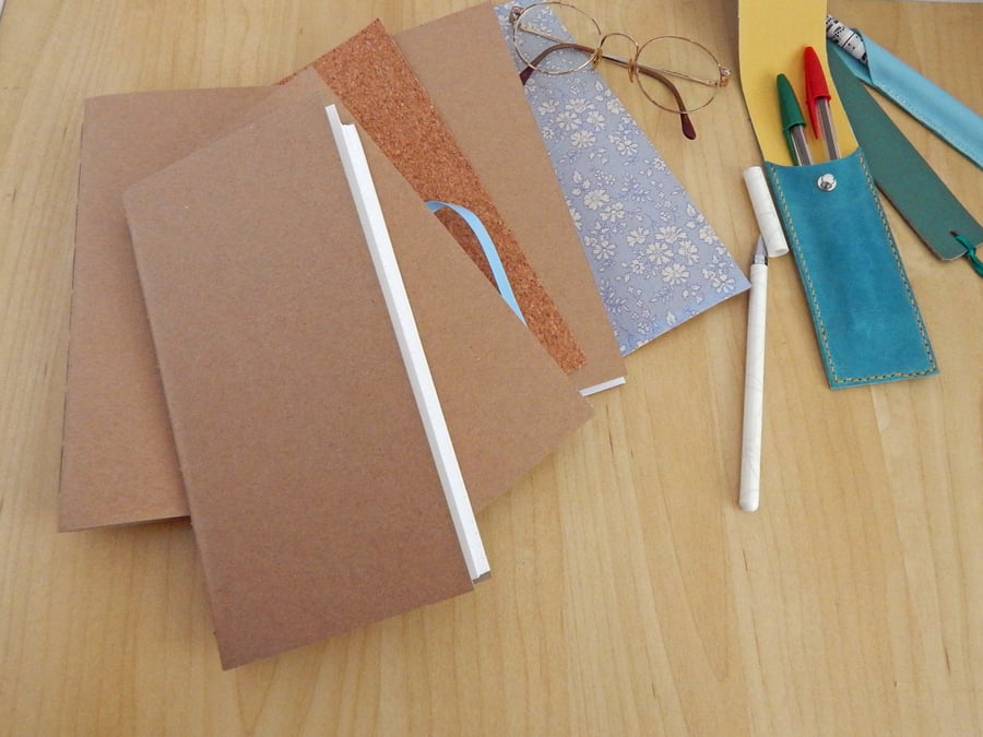 A5 Thin 21x11 Lined Kraft Notebook, Replacement Notebook Lined Pages
