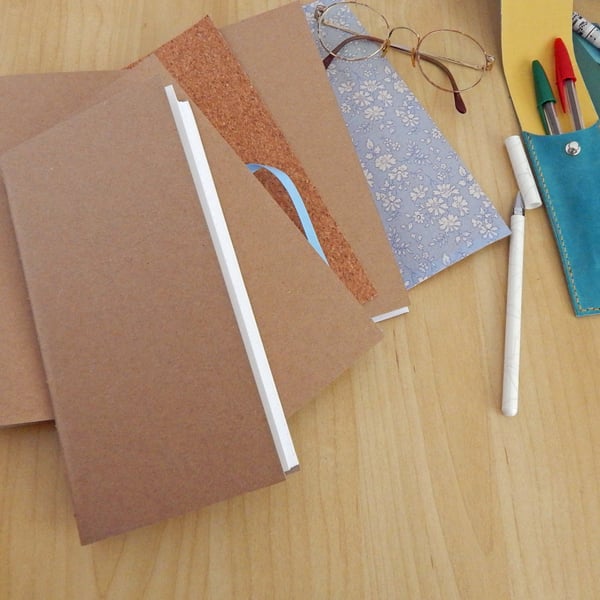 A5 Thin 21x11 Lined Kraft Notebook, Replacement Notebook Lined Pages