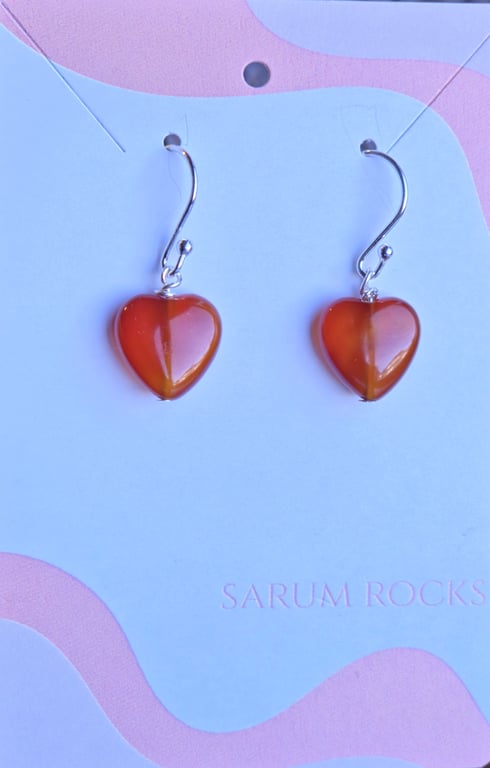 Carnelian Heart Gemstone Earring