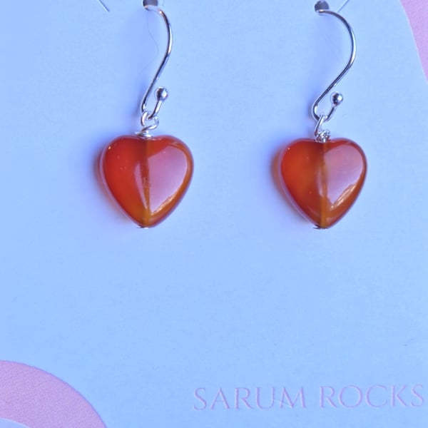 Carnelian Heart Gemstone Earring