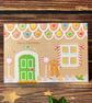 Gingerbread House A5 Christmas Card -Traditional Festive Art