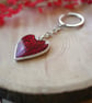 Sparkly Red Heart Keyring - Silver Edition - Image 2
