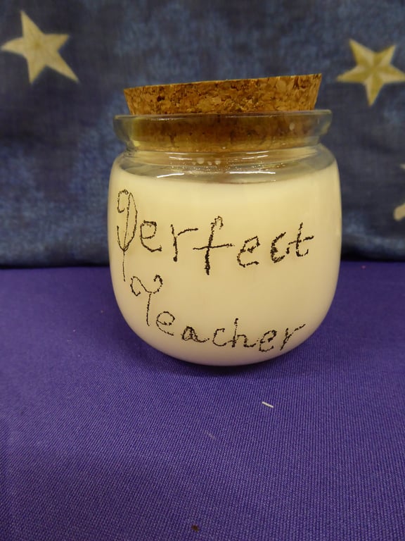 Hand Engraved Perfect Teacher Soy Wax Candle