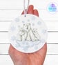 Polar bear mixed media hanging decoration. Polar bear ornament.  - Image 2