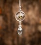 Sky BLUE TOPAZ & Real Flower Necklace, Sterling Silver Botanical Jewellery