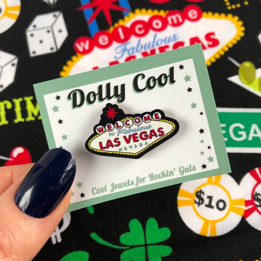 Las Vegas Sign Mini Pin by Dolly Cool - Rockabilly - 50s - Retro - Viva Las 