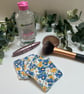 Reusable Bamboo Towelling Face Pads Pack of 7 - Blue & Yellow Floral - Image 1