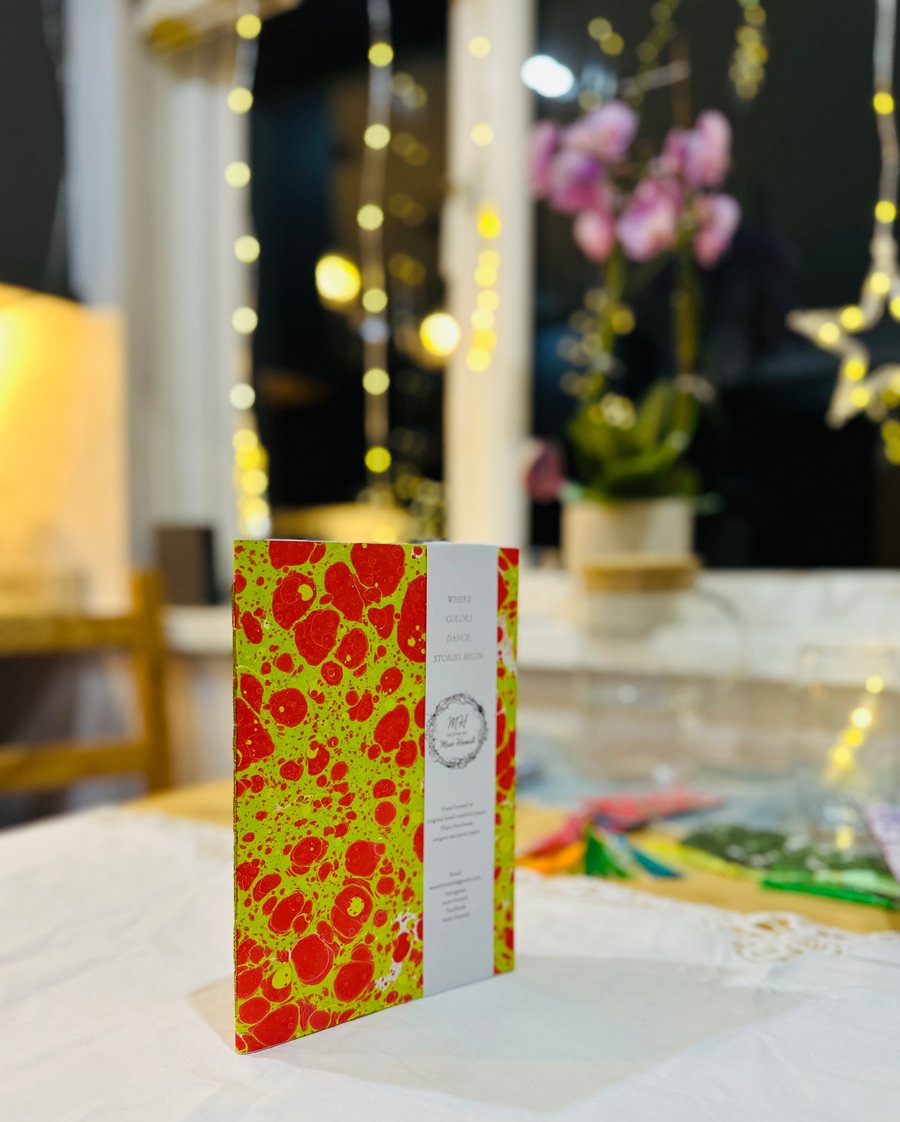 Handmade & Unique Marbled Notebook  – Artistic Gift for Writers & Sketching