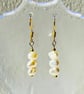 Freshwater pearls earrings on gold plated hook - June birthstone