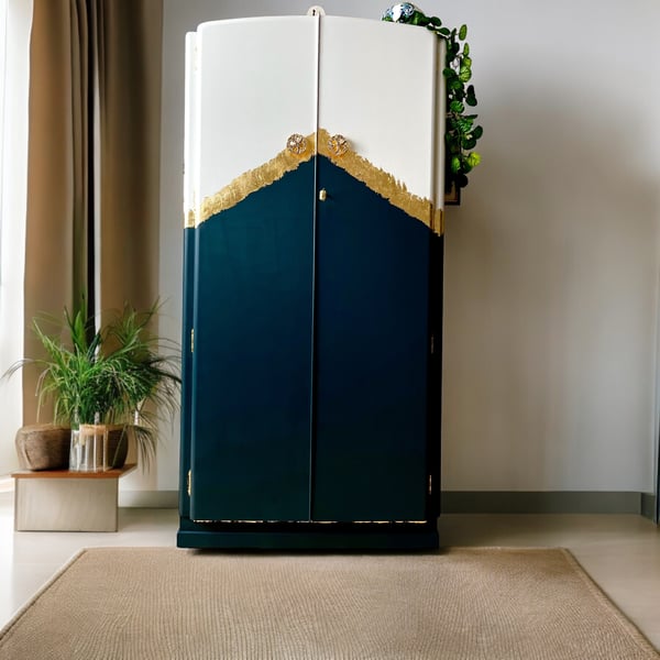 Vintage  Wardrobe Armoire's , Hallway Storage, Hand Painted 