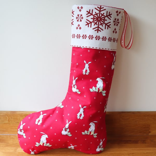 Christmas Bunny's and snow Flakes.