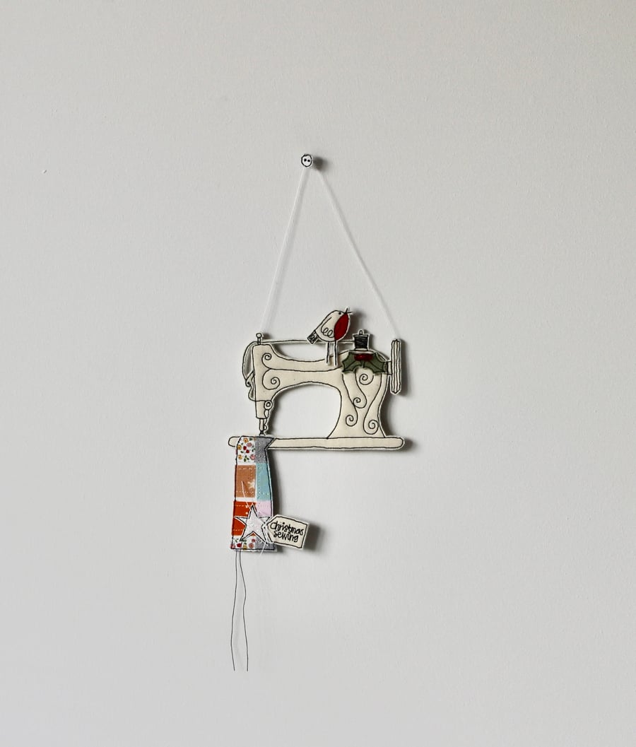 Special Order for Carole-'Christmas Sewing' Sewing Machine-Hanging Decoration