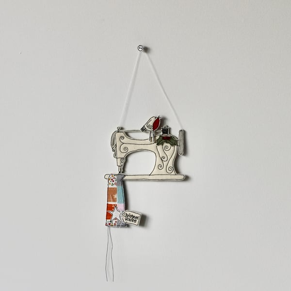 Special Order for Carole-'Christmas Sewing' Sewing Machine-Hanging Decoration