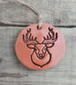 Painted Highland Stag Round Terracotta Hanging Aromatherapy Diffuser Ornament