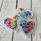 Set of 3 Handmade Hanging Lavender filled Heart Decorations