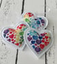 Set of Three Handmade Hanging Lavender filled Heart Decorations