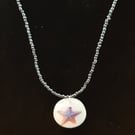 Tattoo Starfish Resin Pendant on a Beaded Necklace