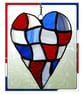 Patchwork Heart Suncatcher Stained Glass Handmade British - Image 2