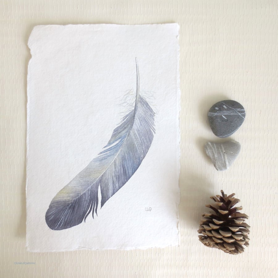 Seconds Sunday original feather painting reduced studio sale