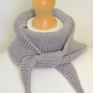 Hand Knitted Beige Merino Wool Scarf - Neck Wrap in Big Merino Yarn