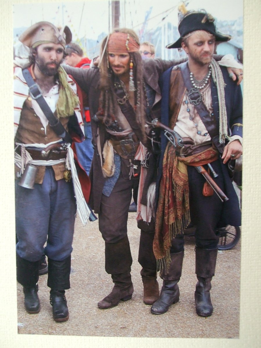 Photographic greetings card of Three Pirates !.