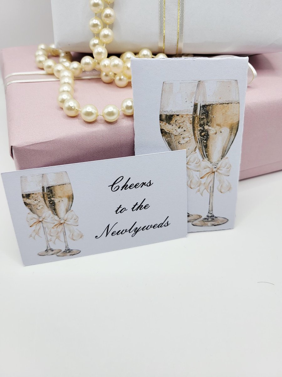 Cheers to the Newlyweds Mini Card with Matching Self Seal Envelope, Wedding Gift