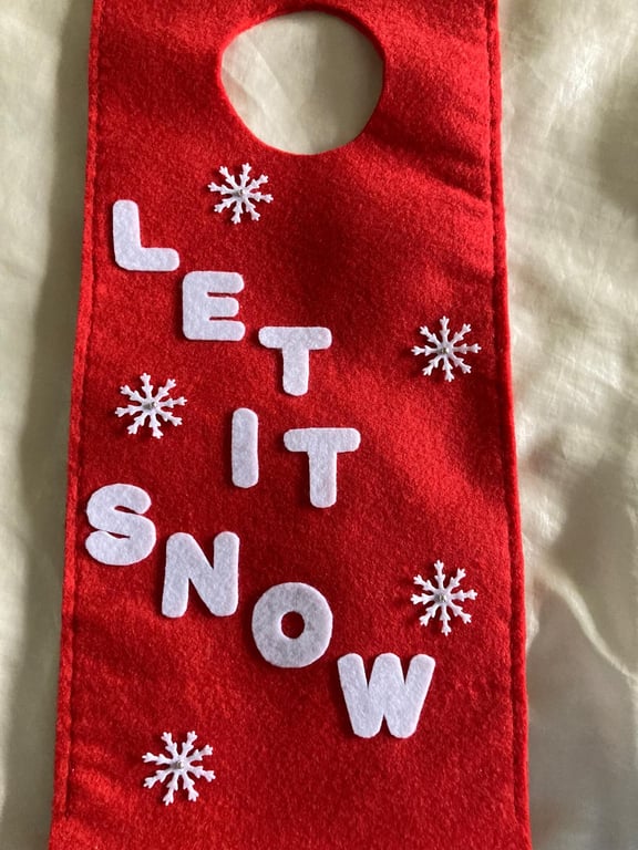 Hand Stitched Christmas Bottle Bag