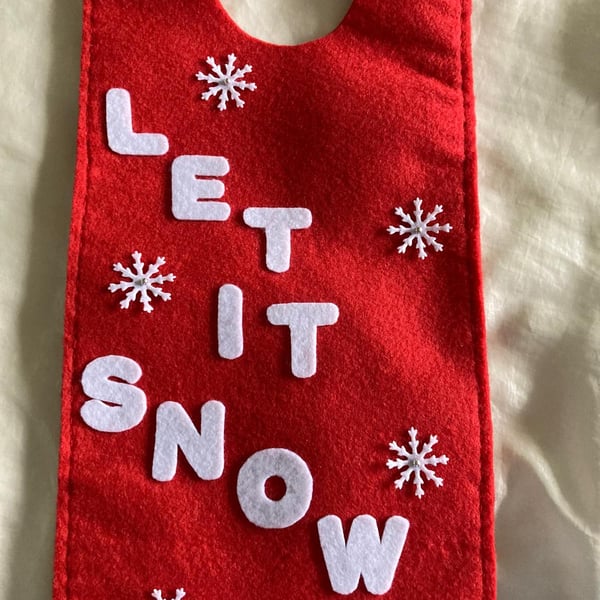 Hand Stitched Christmas Bottle Bag