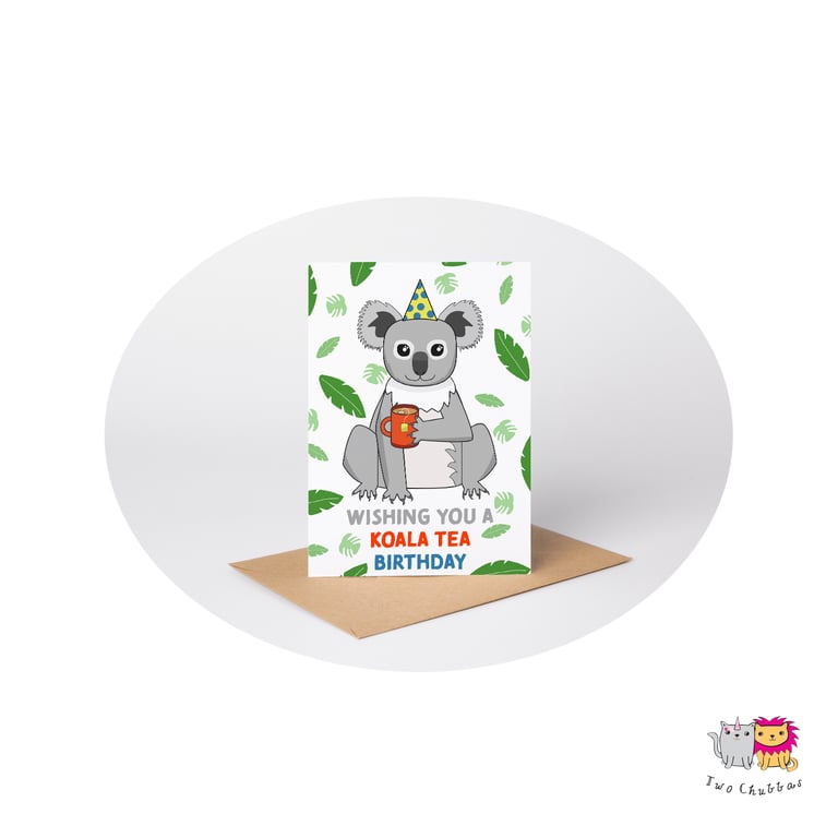 Koala Birthday Card, A6 Birthday Card, Cute Animal Birthday Card