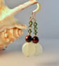 New Jade And Tiger's Eye Earrings With Swarovski Crystals - Handmade In Devon - Image 1