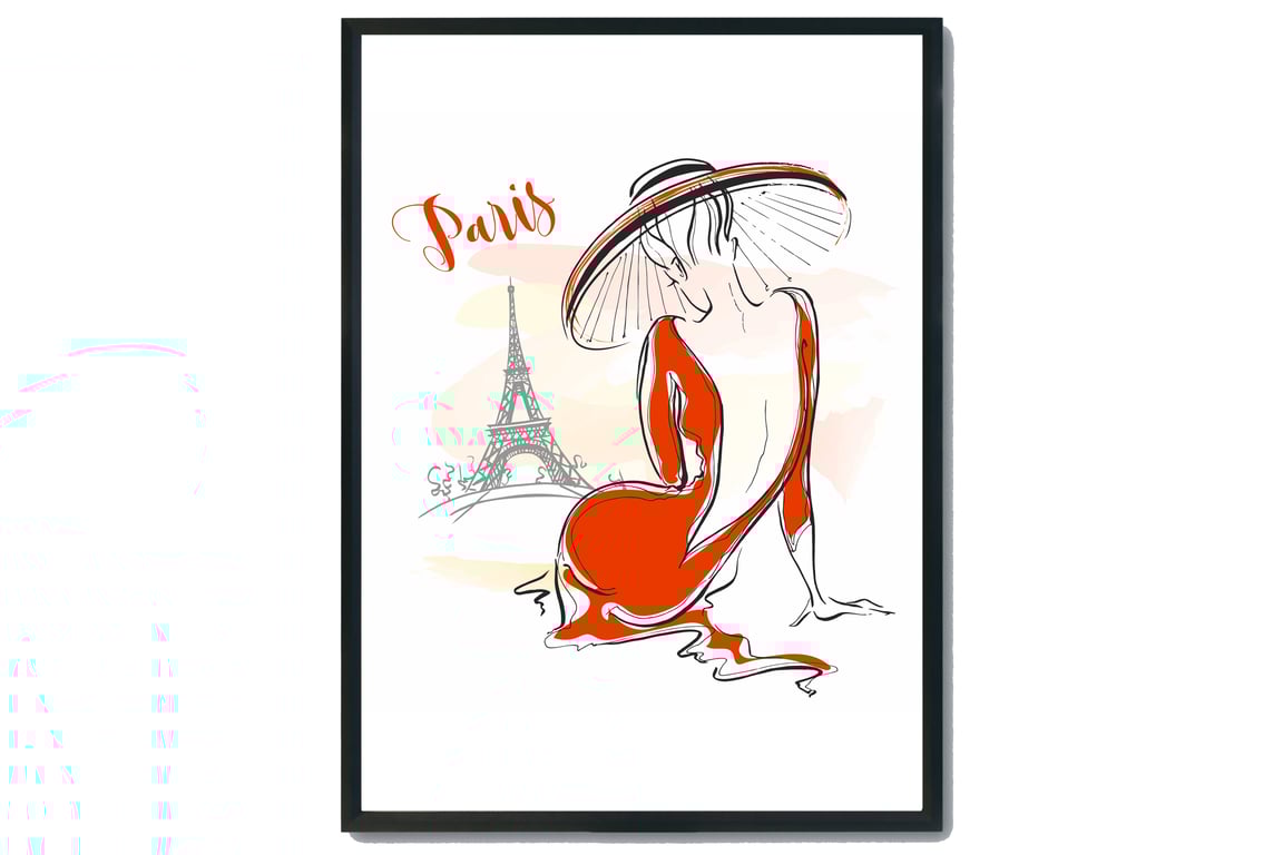 Fashion wall print, Fashion woman wall art, Paris fashion girl