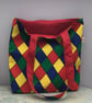 Bright and bold chequered tote bag. - Image 2