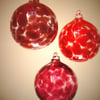  Vermillion Handmade Blown Glass Christmas Baubles