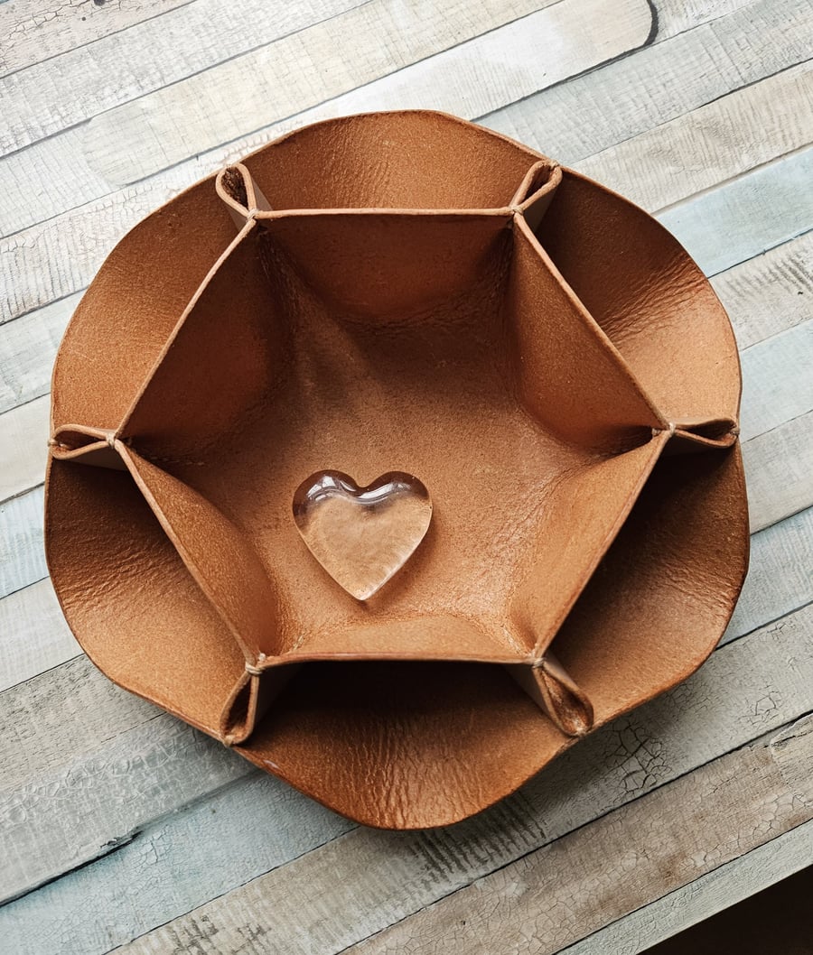 Leather Trinket Bowl - Warm Taupe