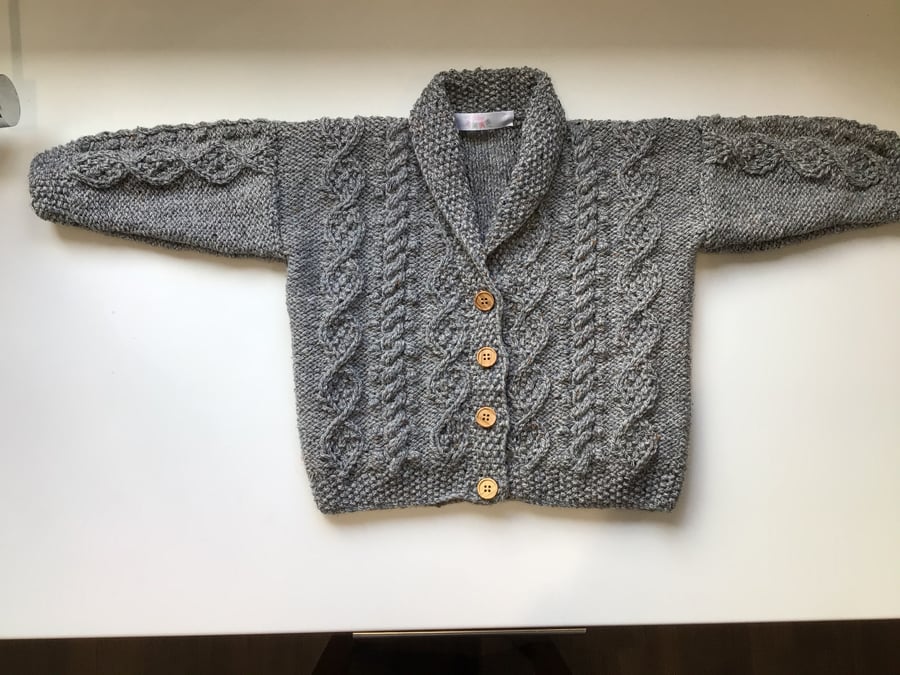 Aran cardigans hand knitted in Scotland