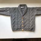 Aran cardigans hand knitted in Scotland