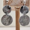 Marble monochrome silver dangle