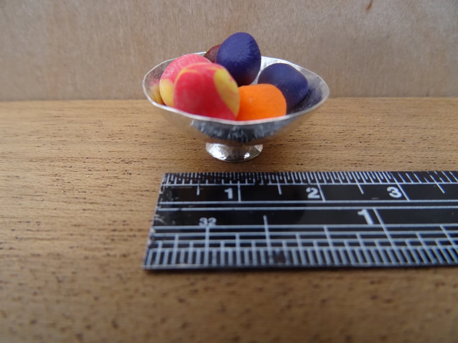 12th Scale Silver Fruit Bowl
