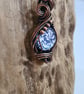 Double Sided Blue & White Unique Copper & Glass Pendant Necklace Gift Jewellery  - Image 10