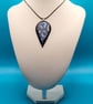 Large Teardrop Pendant Necklace 60x30mm, Handmade Polymer Clay Statement Necklac - Image 1