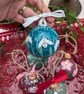 Snowdrop hand-painted ceramic Christmas bauble