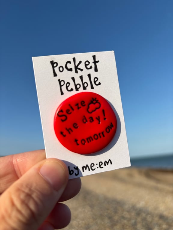 Seize the day! tomorrow Pocket Pebble gift 