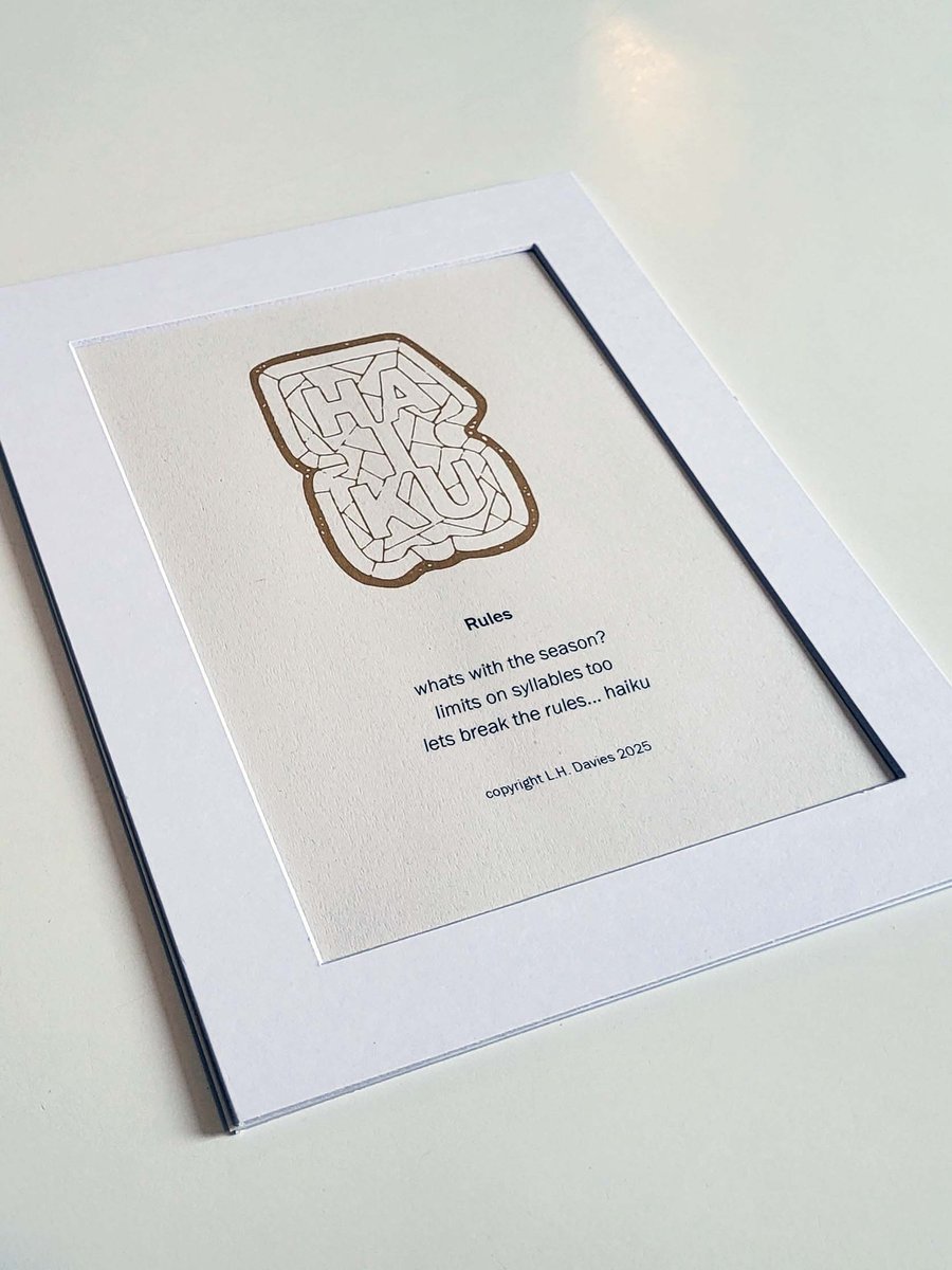 Haiku Poetry Mounted Art Print - 'Rules' Limited Edition