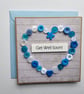 Blue Buttons Heart Get Well Card Size 5" x 5" (12.5cm x 12.5cm) - Image 1