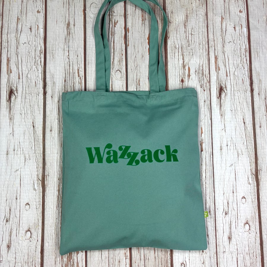Wazzack Organic Cotton bag shopper. Bright insult tote