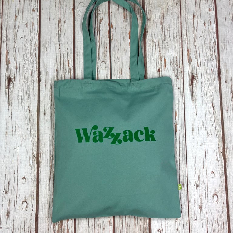 Wazzack Organic Cotton bag shopper. Bright insult tote