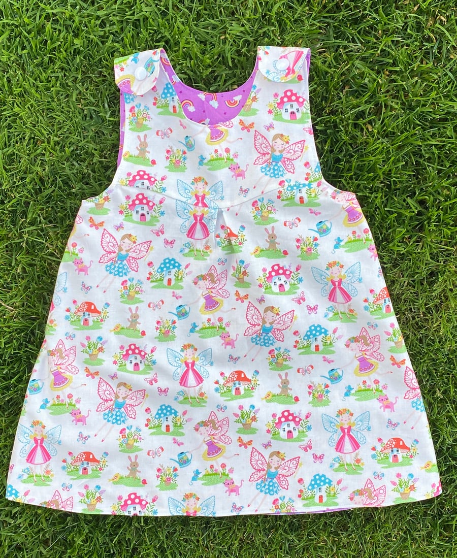 Reversible Fairies and Rainbows Dress - made to order 0-3 mths to 4 years