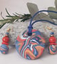 Handmade multi coloured polymer clay round pendant - Image 7