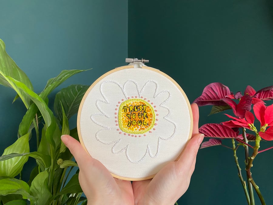 Embroidery Quote DIY Kit Trust Your Soul